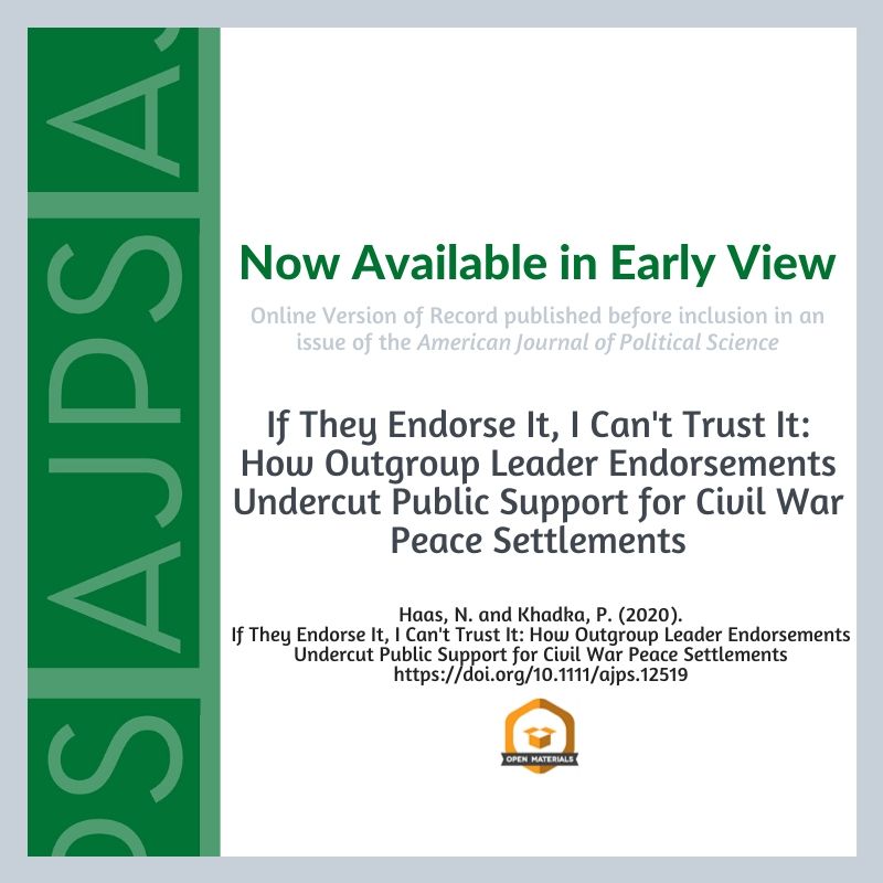 If They Endorse It, I Can't Trust It: How Outgroup Leader Endorsements Undercut Public Support for Civil War Peace Settlements